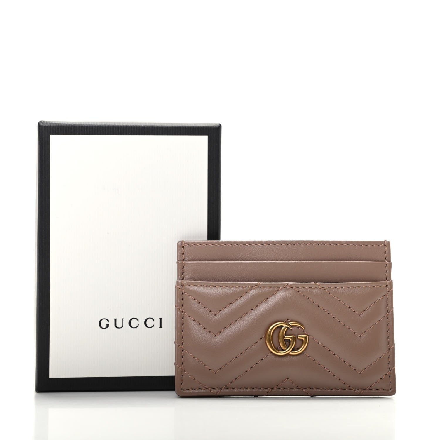 Gucci Calfskin Matelasse GG Marmont Card Holder Porcelain Rose 7 of 7