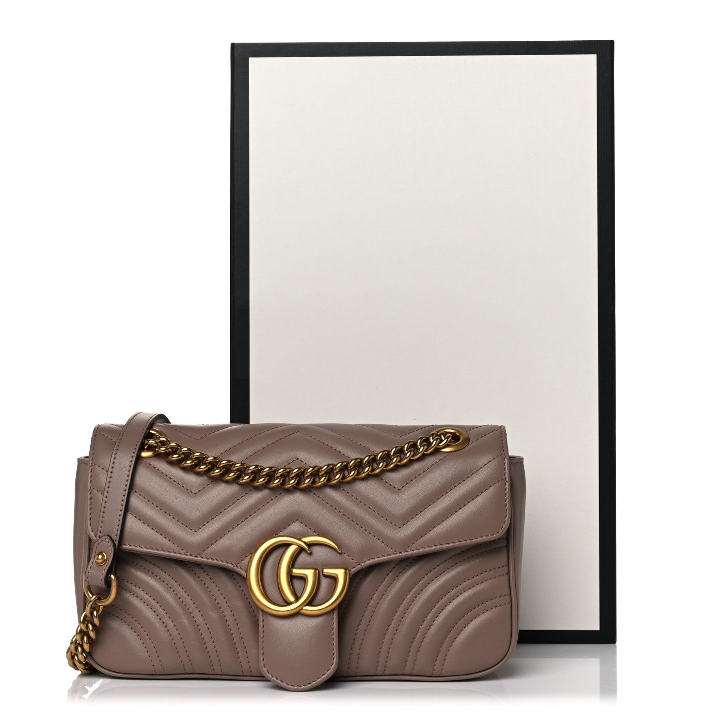 Gucci Calfskin Matelasse Small GG Marmont Shoulder Bag Porcelain Rose 11 of 11