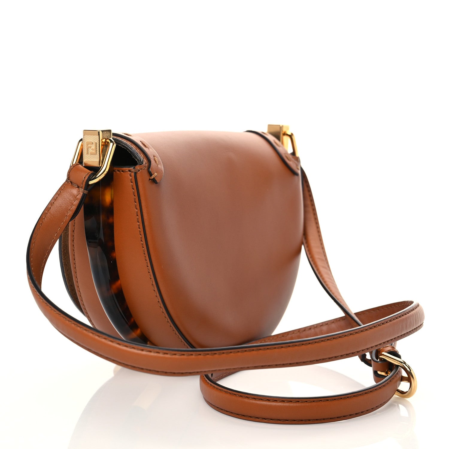 Fendi Vitello King Plexiglass Moonlight Shoulder Bag Cuoio 3 of 10