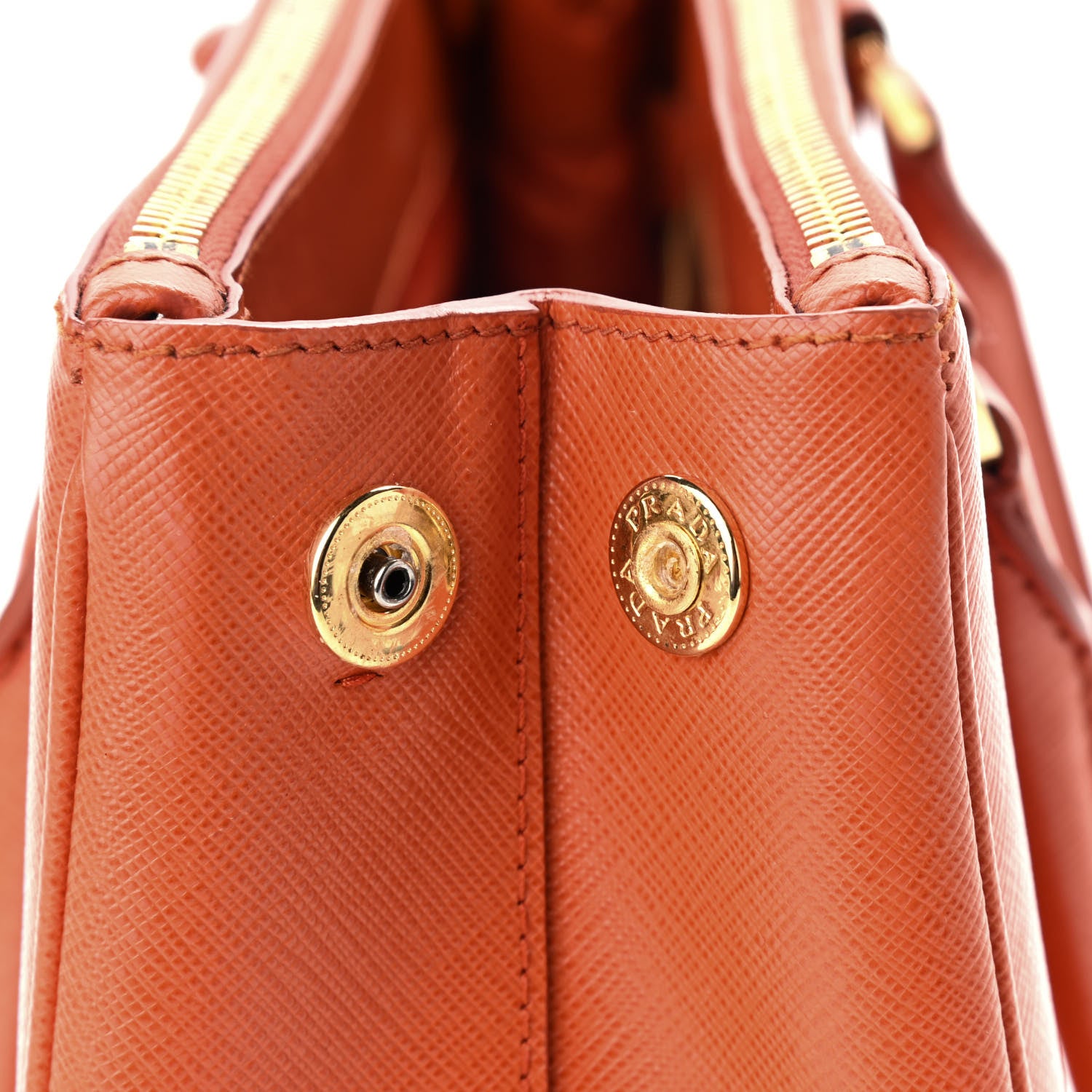 Prada Saffiano Mini Galleria Double Zip Tote Papaya 15 of 16