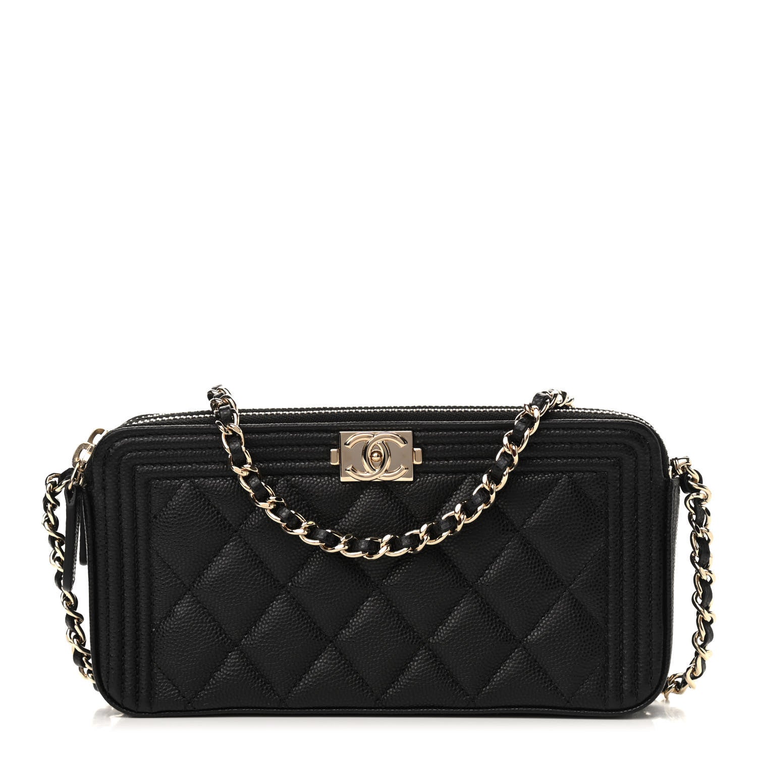 Chanel Caviar Quilted Small Boy Clutch With Chain Black 1 of 10