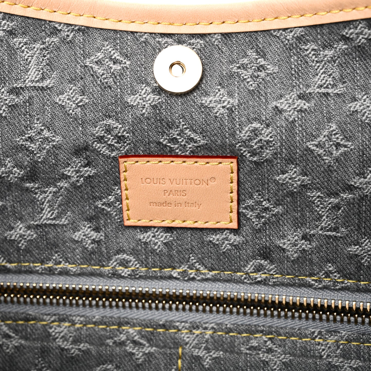Monogram Denim CarryAll MM Washed Grey