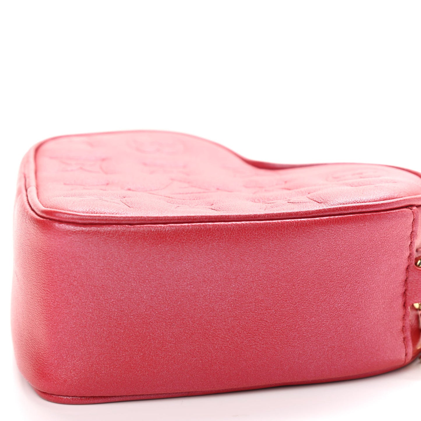 Lambskin Embossed Monogram Fall In Love Sac Coeur Heart Chain Bag Lipstick Red