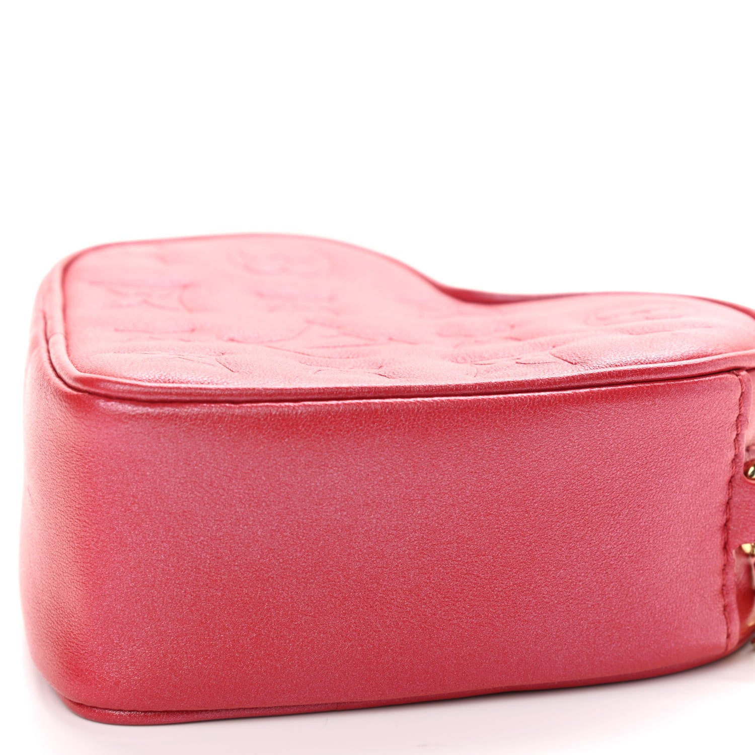 Louis Vuitton Lambskin Embossed Monogram Fall In Love Sac Coeur Heart Chain Bag Lipstick Red 8 of 8