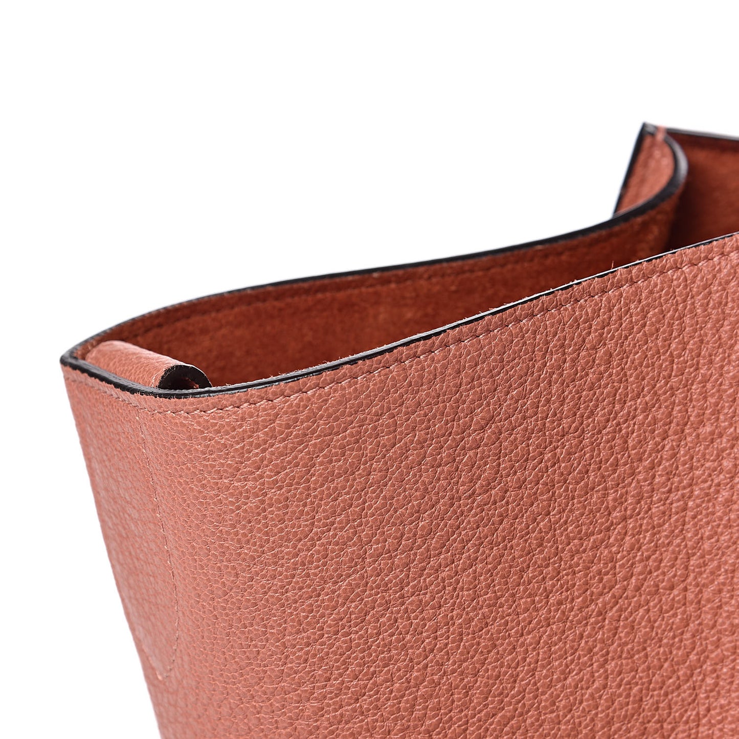 Shiny Grained Calfskin Medium Phantom Luggage Terracotta