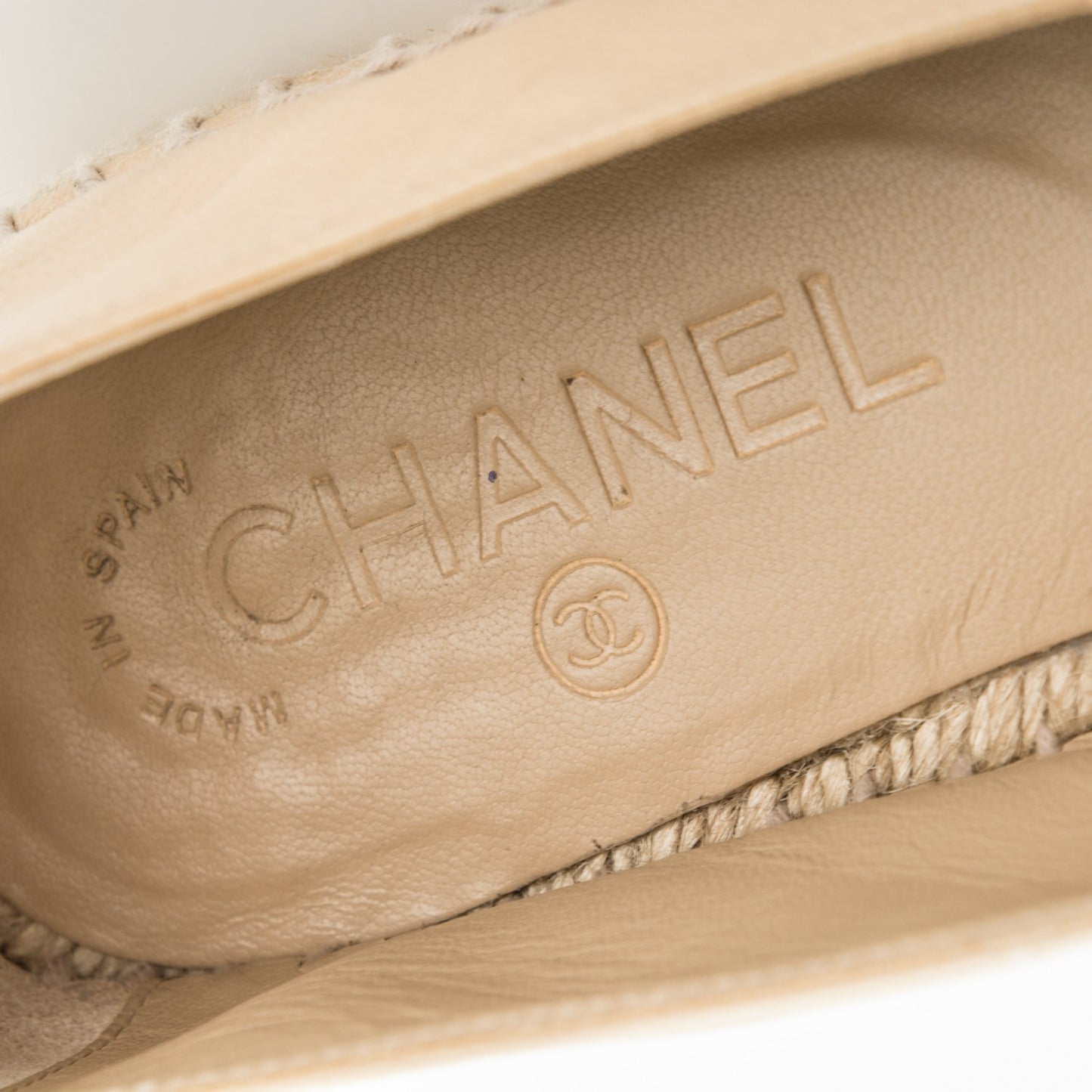 Lambskin CC Espadrilles 37 Beige Black