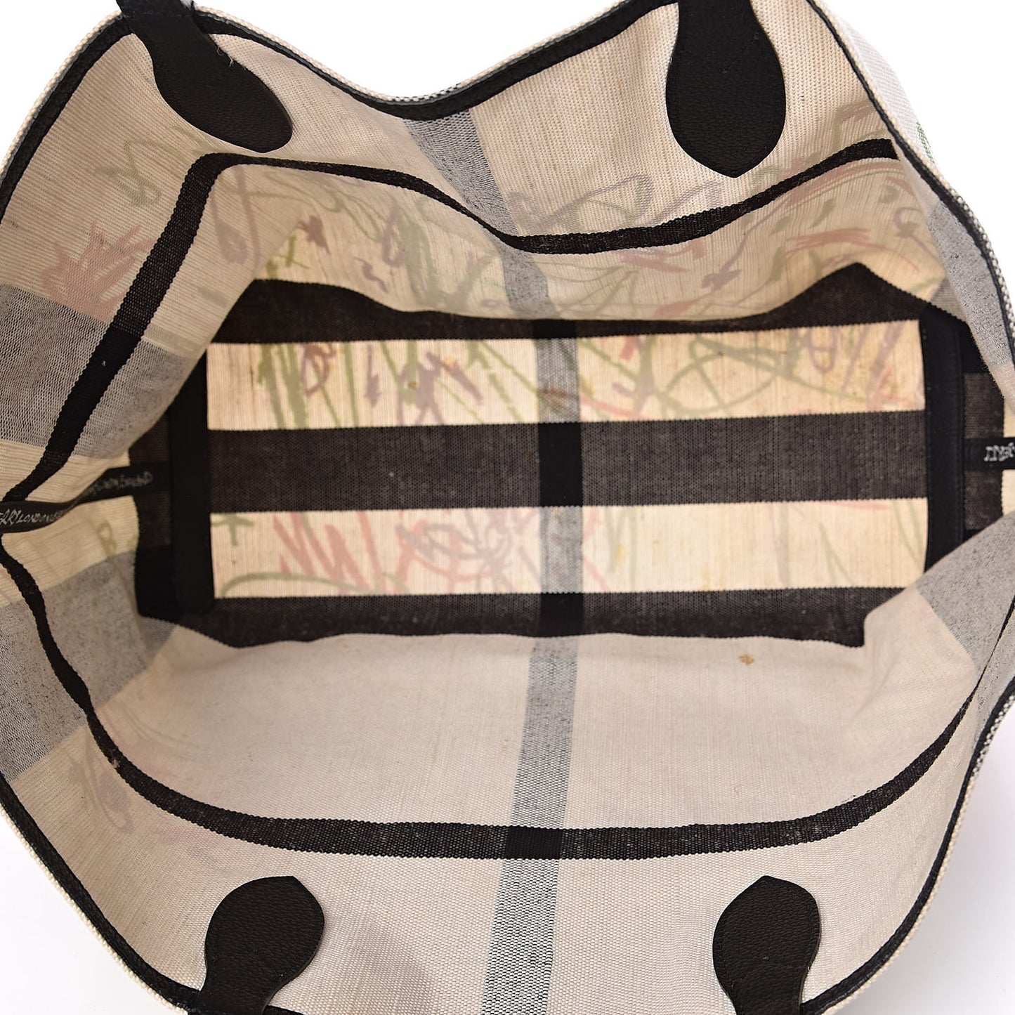 Coated Canvas Medium Reversible Doodle Tote White Black