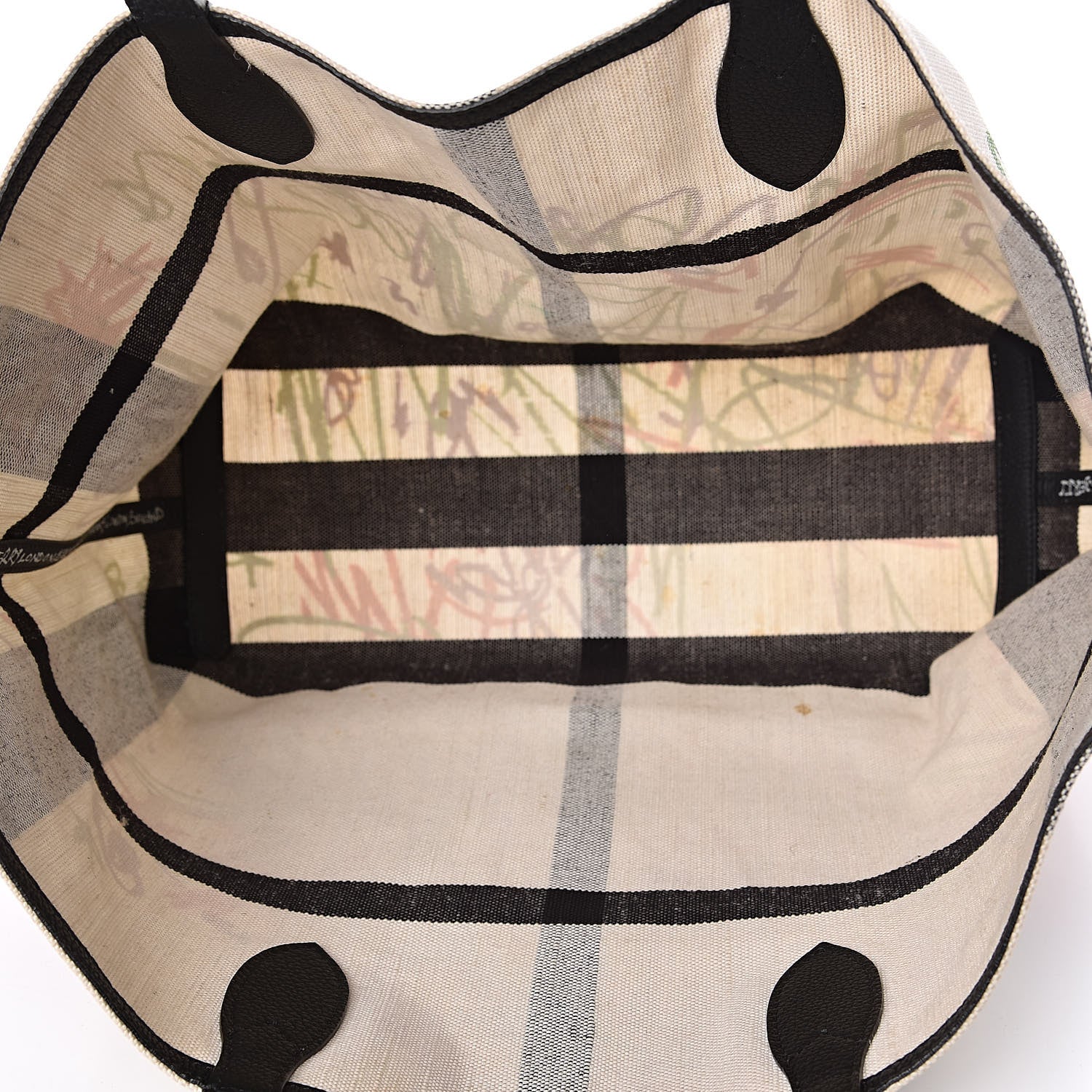 Burberry Coated Canvas Medium Reversible Doodle Tote White Black 7 of 16