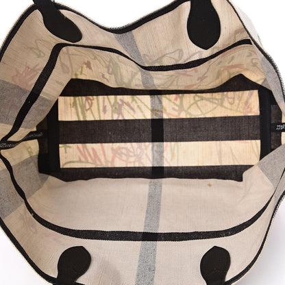 Burberry Coated Canvas Medium Reversible Doodle Tote White Black 7 of 16