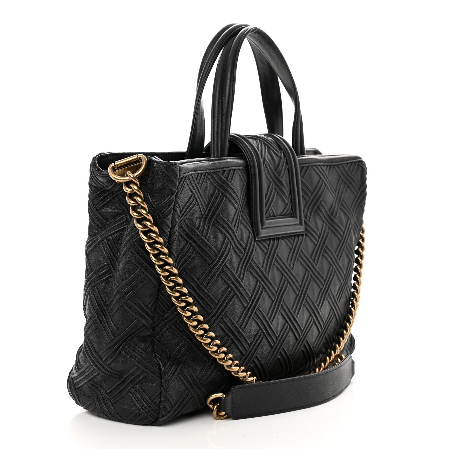 Chanel Calfskin Large Retro Girl Shopping Tote Black 3 of 11