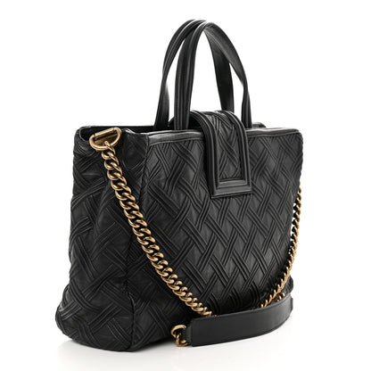 Chanel Calfskin Large Retro Girl Shopping Tote Black 3 of 11