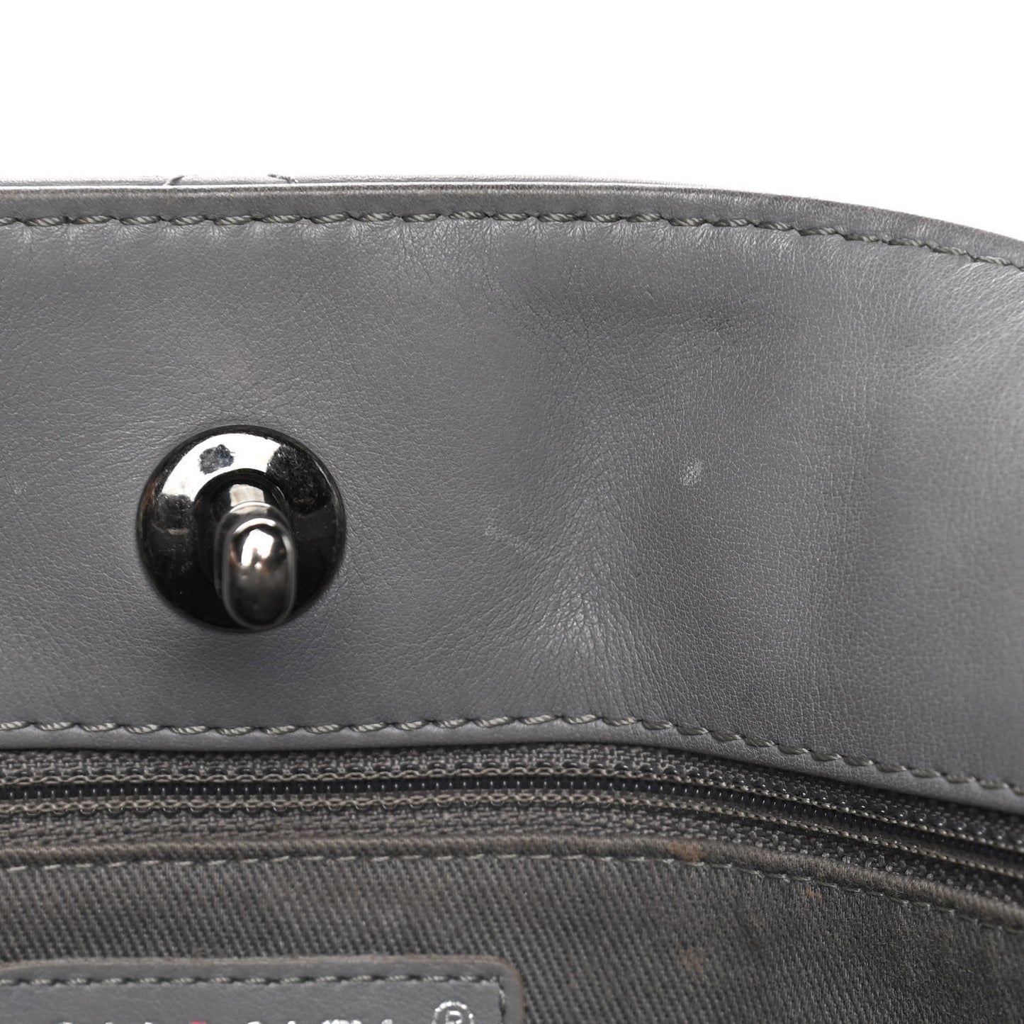 Lambskin Quilted Shopping Tote Grey