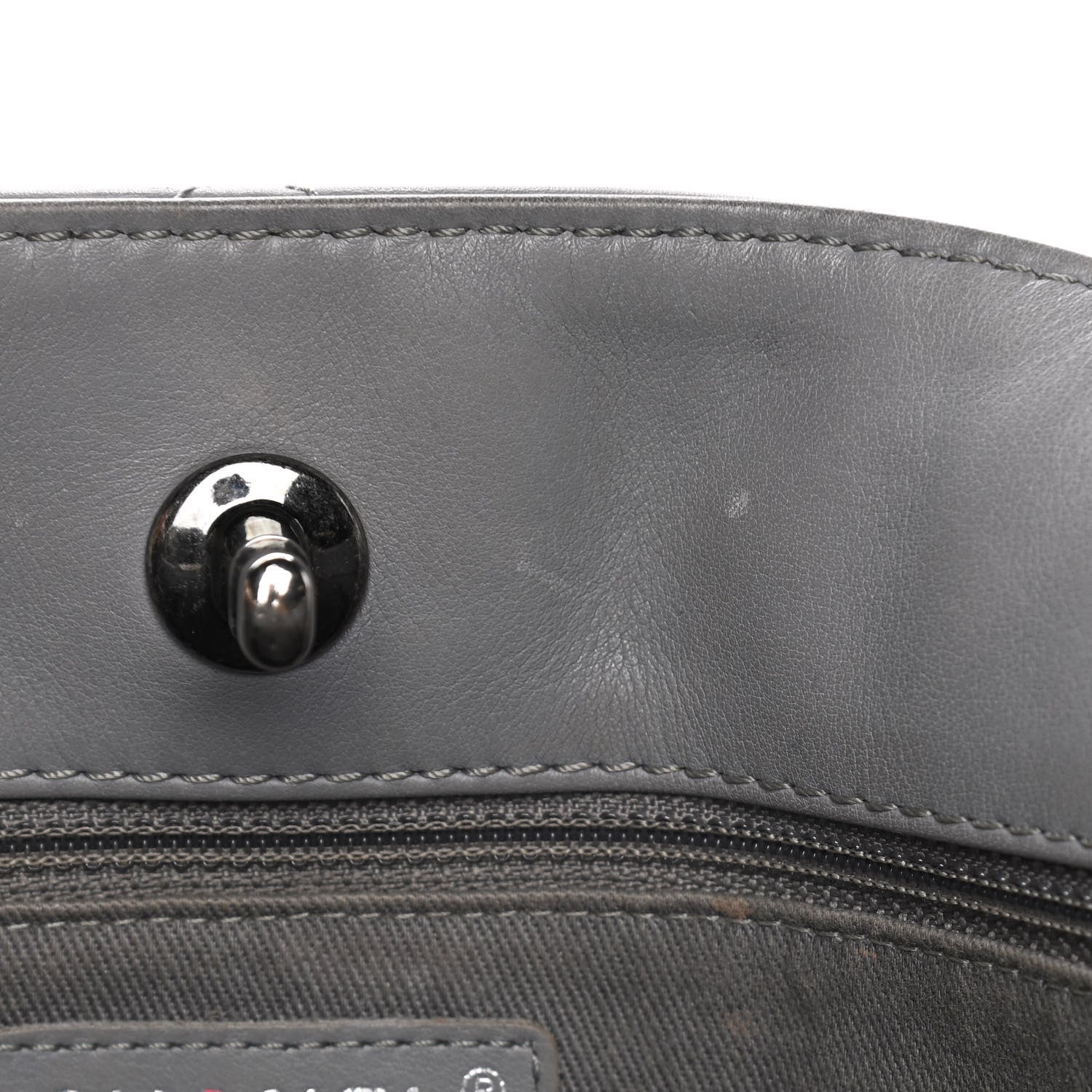 Chanel Lambskin Quilted Shopping Tote Grey 18 of 24
