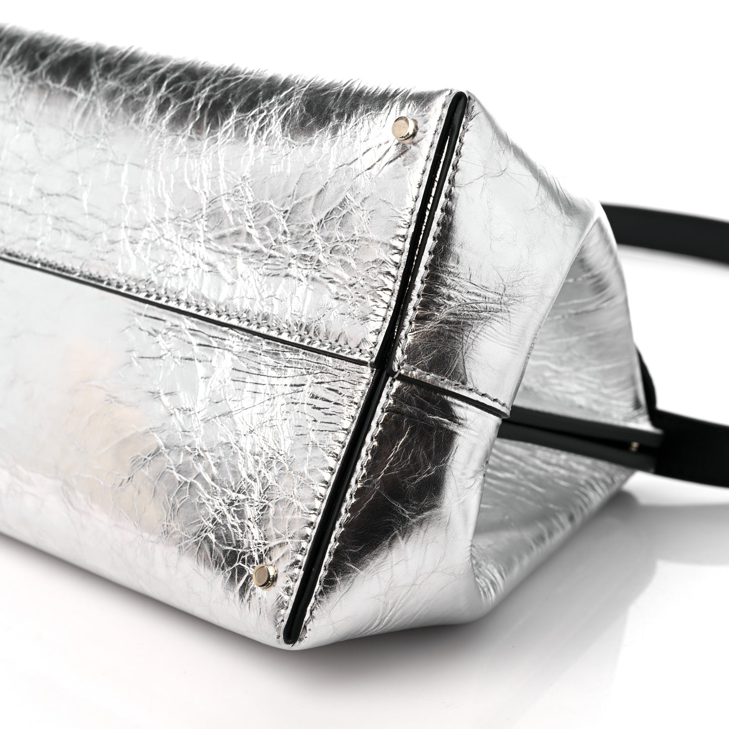 Metallic Calfskin Penelope Clutch Silver