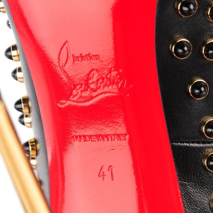 Christian Louboutin Kid Specchio Follies Cabo 120 Pumps 41 Black Gold 6 of 6