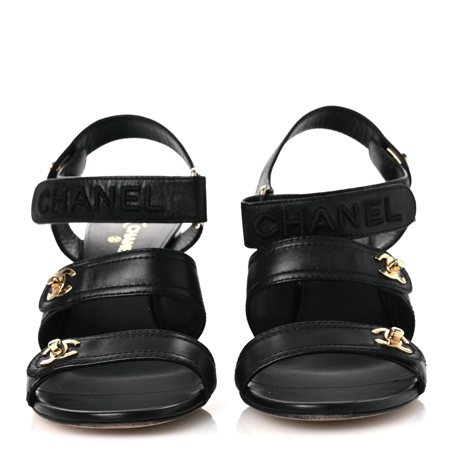 Lambskin CC Turnlock Sandals 40 Black