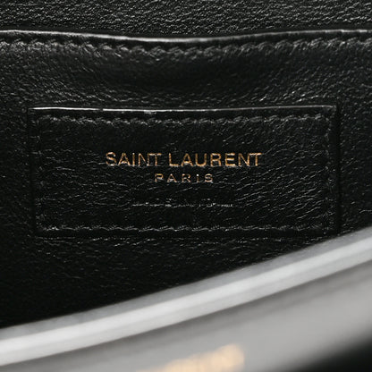 Saint Laurent Box Calfskin Monogram Medium Solferino Satchel Black 6 of 10