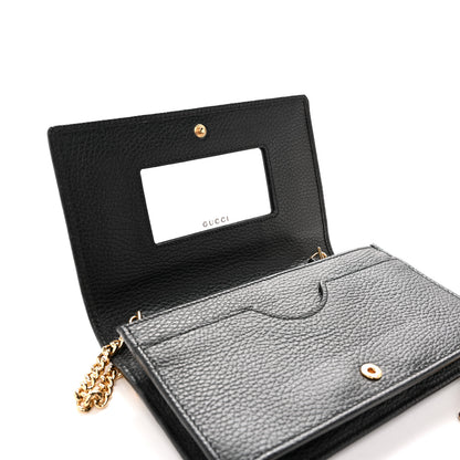 Gucci Dollar Calfskin Mini GG Marmont Chain Wallet Black 10 of 14