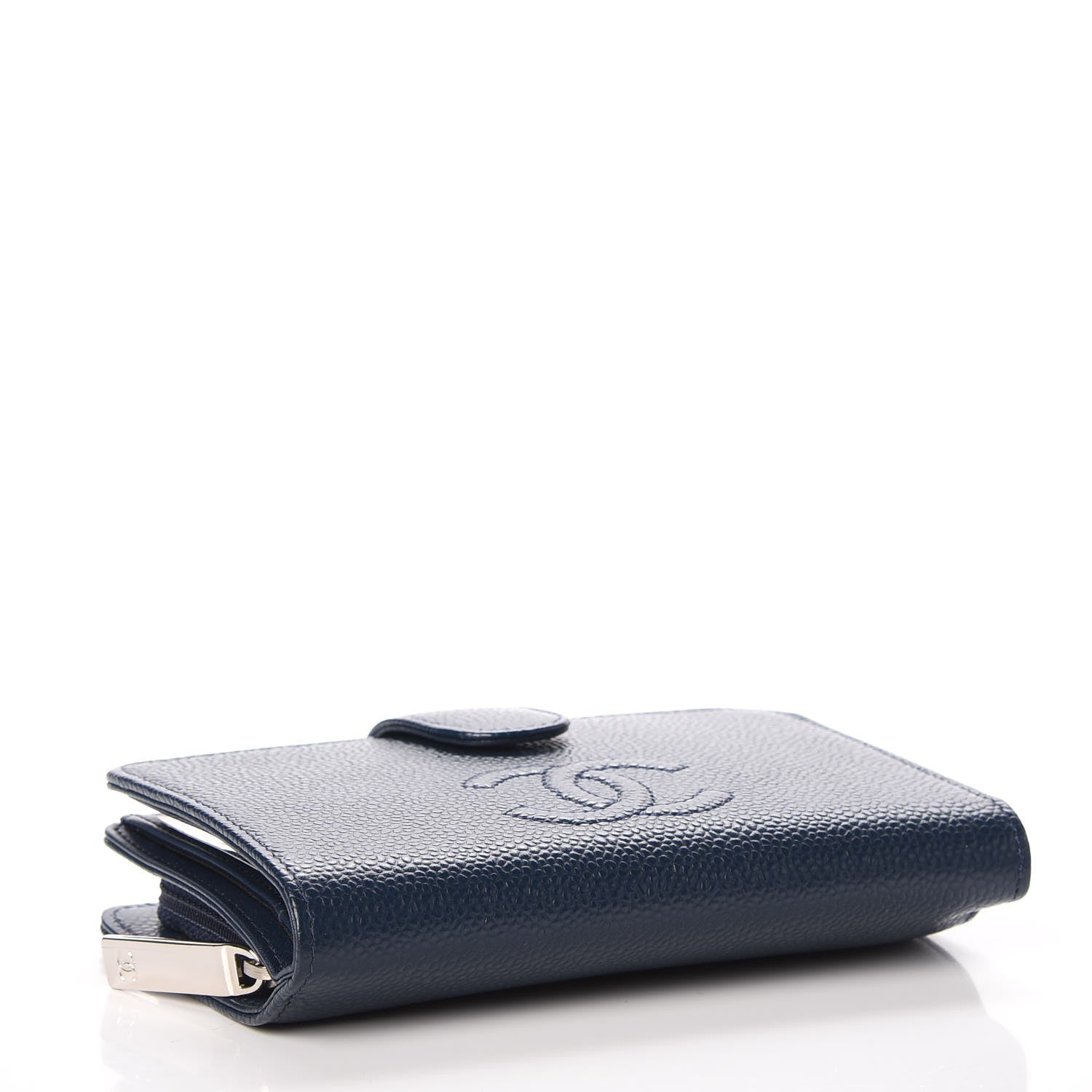 Chanel Caviar Timeless CC French Wallet Navy Blue 4 of 10