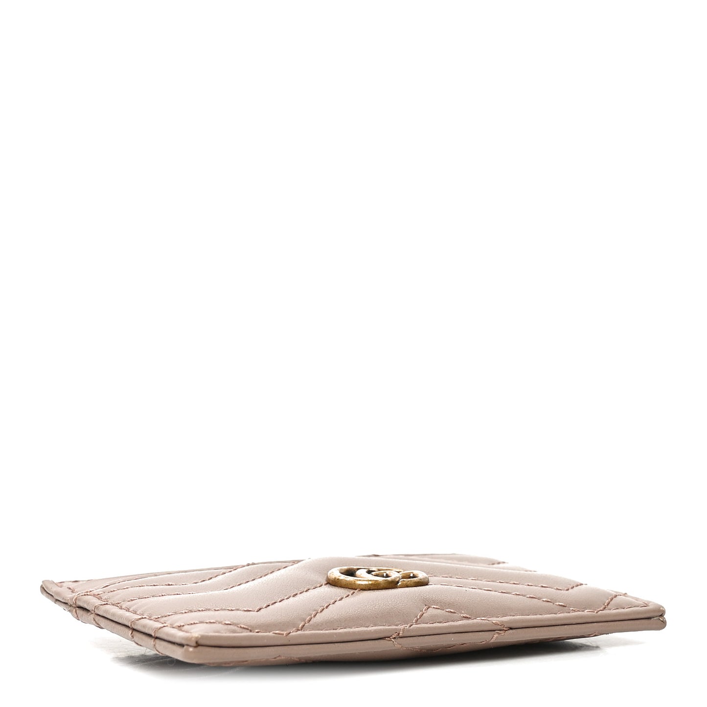 Calfskin Matelasse GG Marmont Card Holder Porcelain Rose