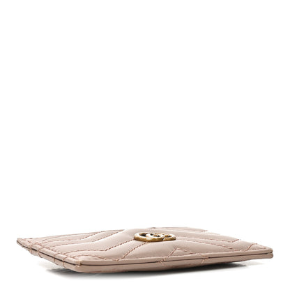 Gucci Calfskin Matelasse GG Marmont Card Holder Porcelain Rose 4 of 7