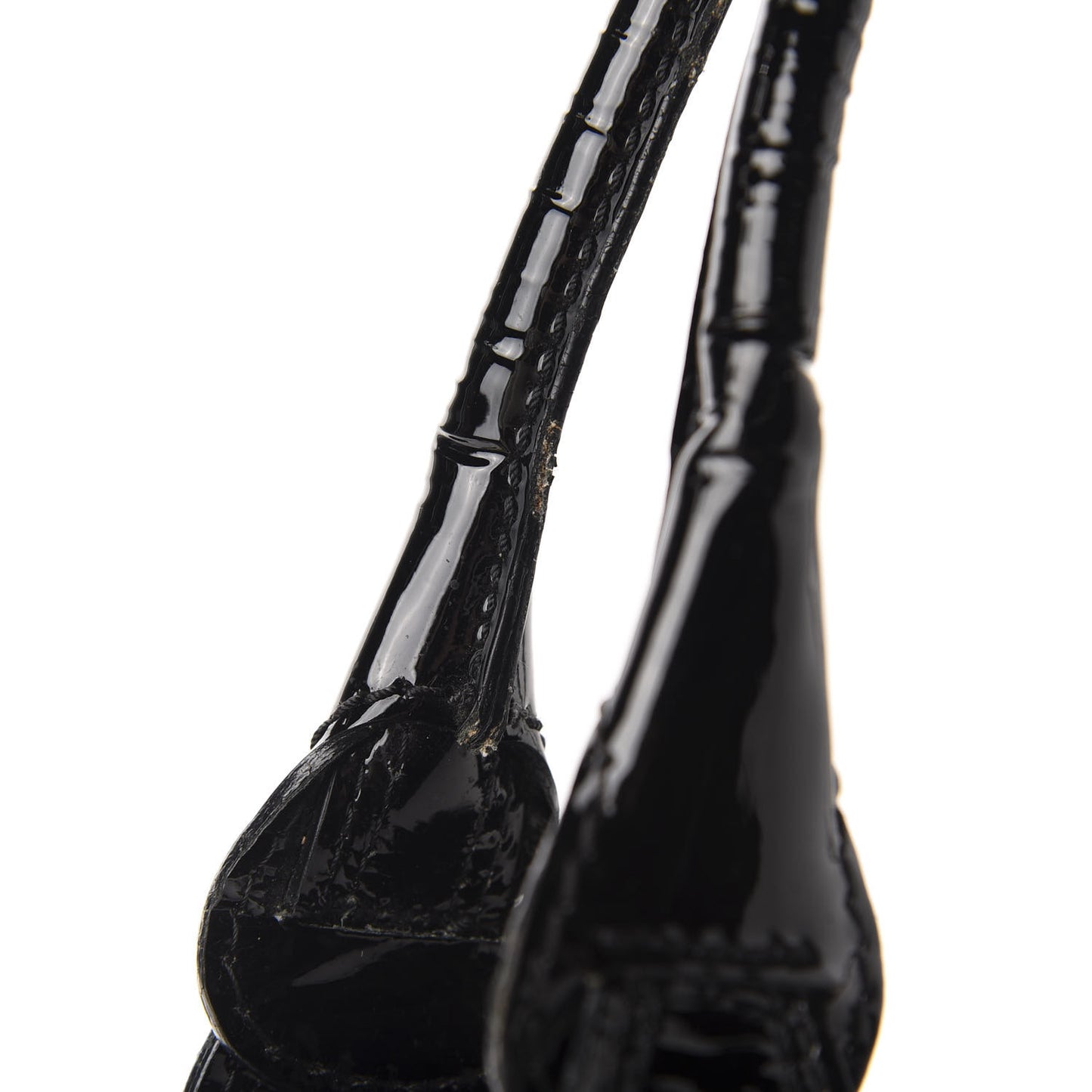 Patent Crystal Catch Satchel Black