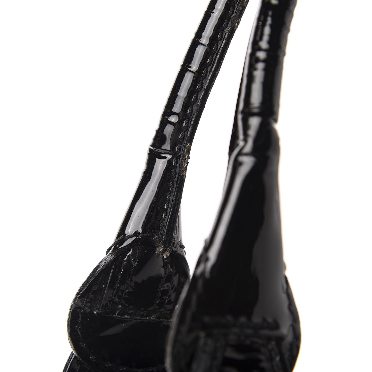 Valentino Garavani Patent Crystal Catch Satchel Black 9 of 10