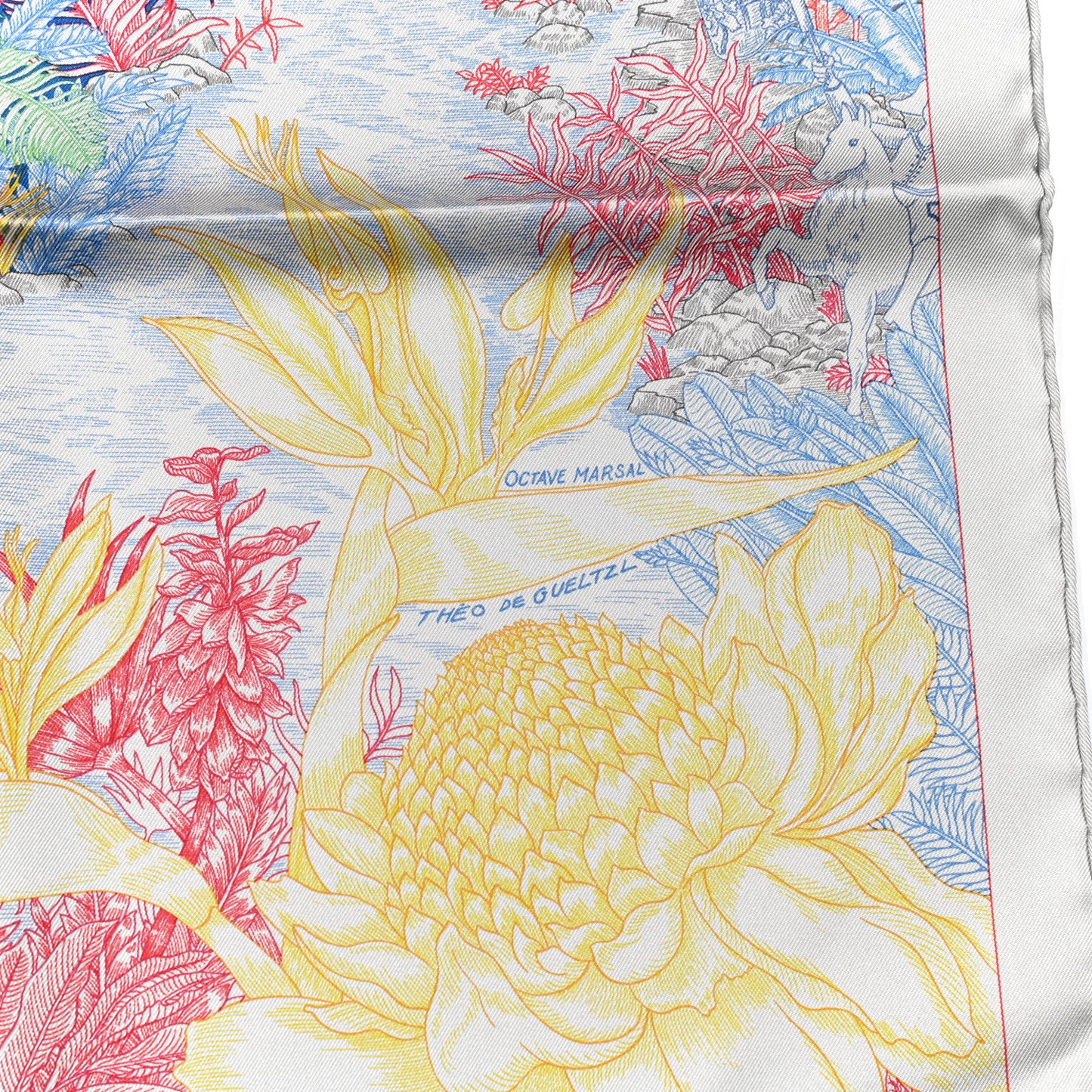 Silk Faubourg Tropical Scarf 90 Pierre Rose Multicolor