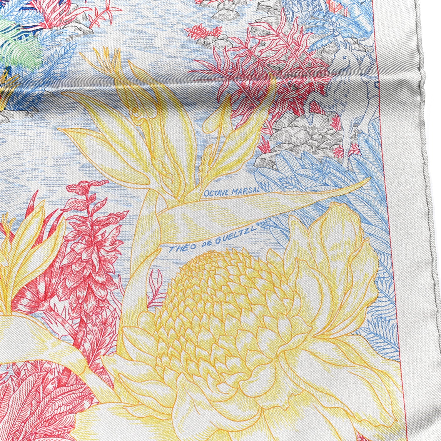 Hermes Silk Faubourg Tropical Scarf 90 Pierre Rose Multicolor 5 of 6