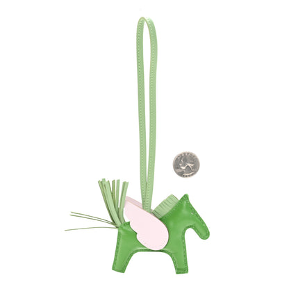 Hermes Milo Lambskin Grigri Rodeo Pegase Horse Bag Charm PM Vert Yucca Vert Criquet Mauve Pale 2 of 5