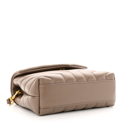 Saint Laurent Calfskin Y Quilted Monogram Toy Loulou Crossbody Bag Dark Beige 4 of 11