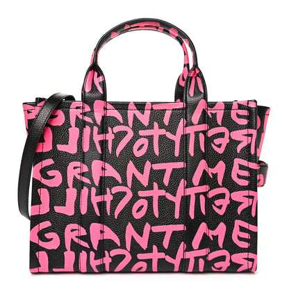 Marc Jacobs X STEPHEN SPROUSE Grained Calfskin Medium The Tote Bag Pink 1 of 9
