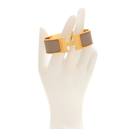 Hermes Enamel Wide Clic Clac H Bracelet GM Marron Glace 2 of 5