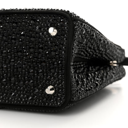 Prada Satin Crystal Mini Galleria Double Zip Tote Black 10 of 10