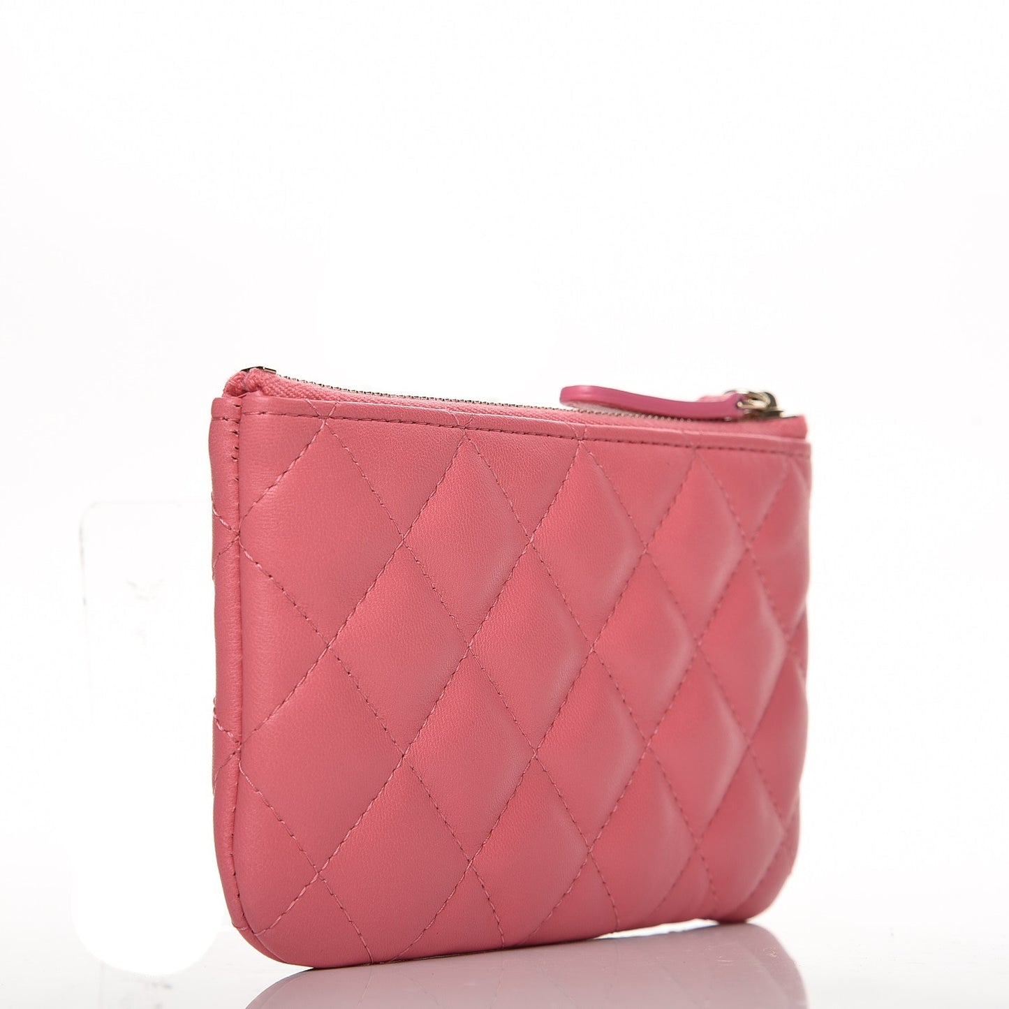 Lambskin Quilted Small Casino Cosmetic Case Pink