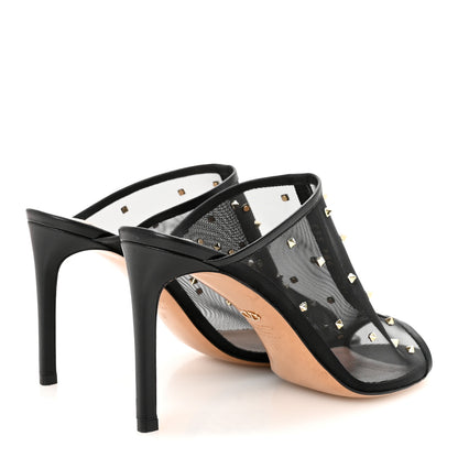 Valentino Garavani Calfskin Mesh Rockstud Mule 37 Black 5 of 10
