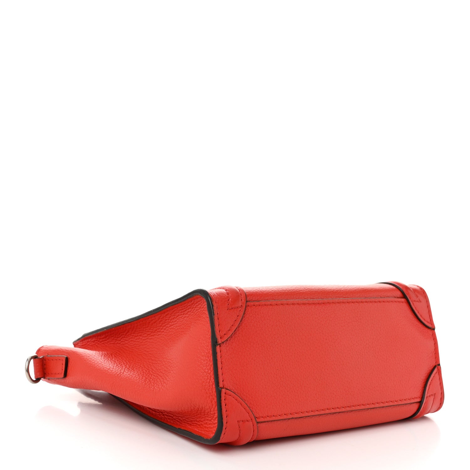 Celine Drummed Calfskin Nano Luggage Vermillion 4 of 11