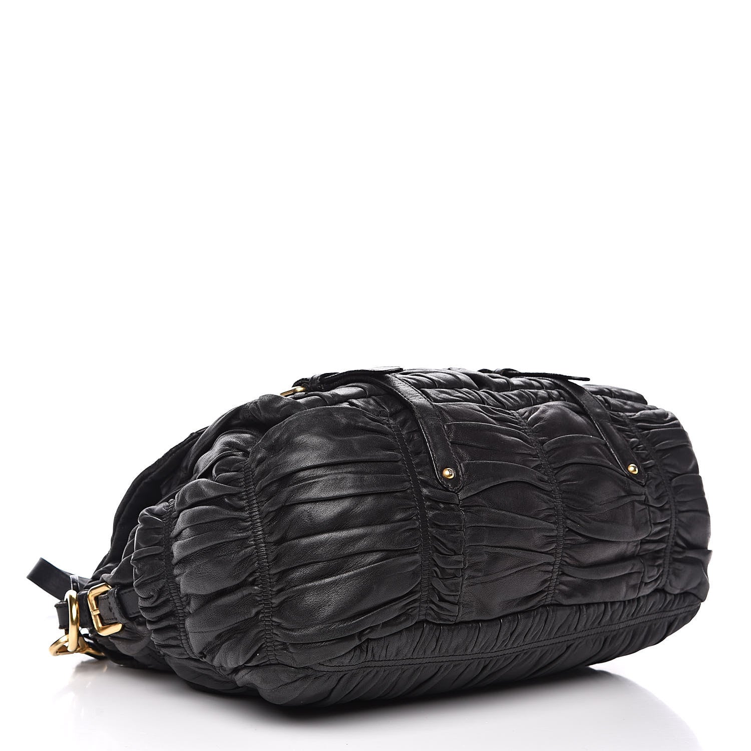 Prada Nappa Gaufre Messenger Tote Black 4 of 15