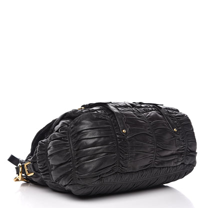 Prada Nappa Gaufre Messenger Tote Black 4 of 15