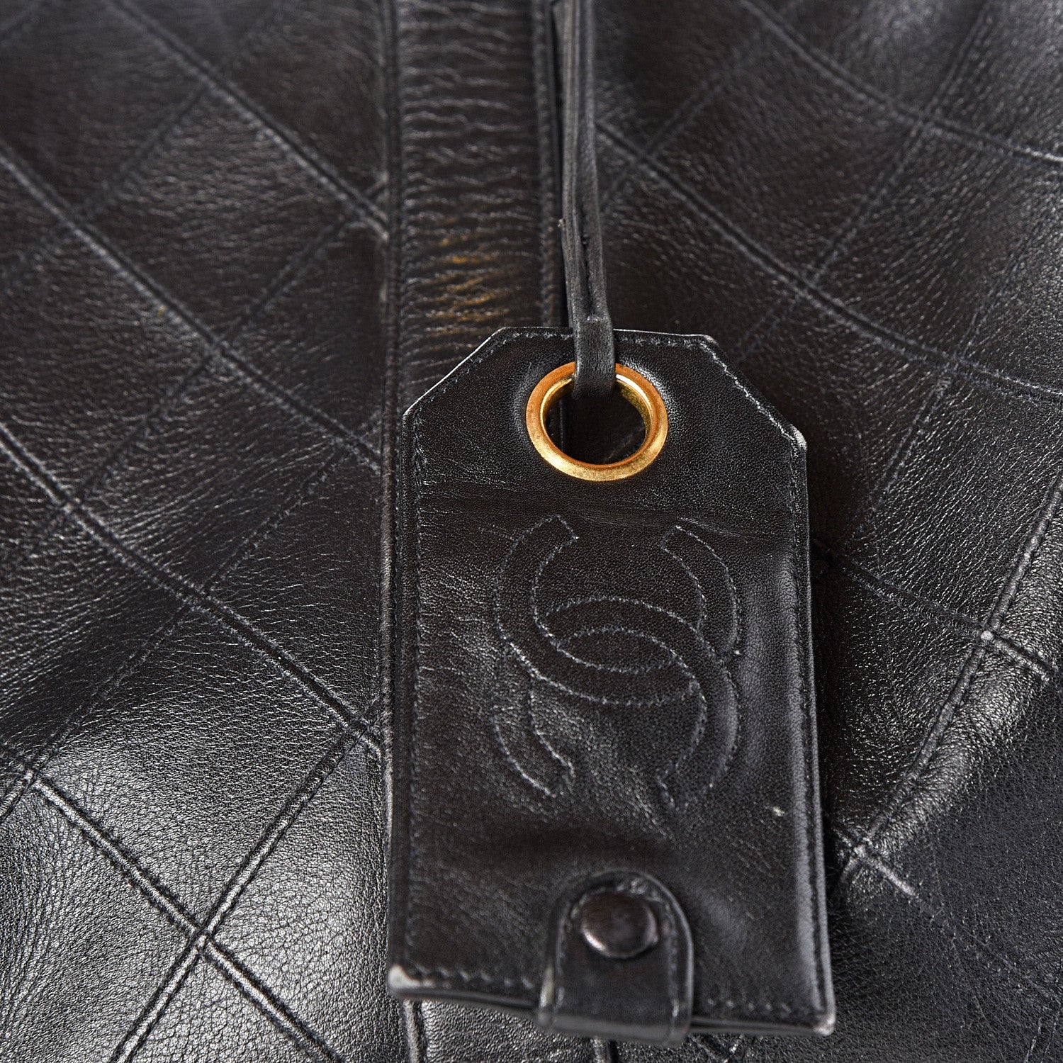 Chanel Calfskin Stitched Duffel Bag Black 18 of 21