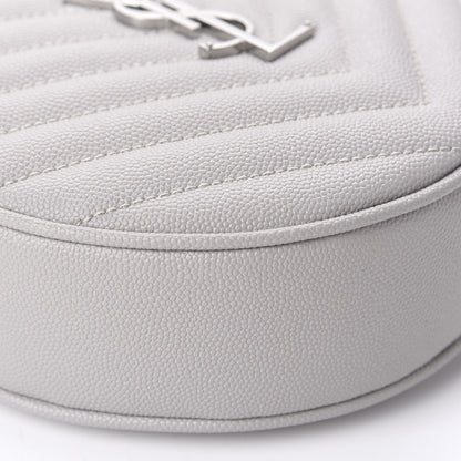 Saint Laurent Grain De Poudre Matelasse Chevron Quilted Round Vinyle Camera Bag Souris 6 of 10