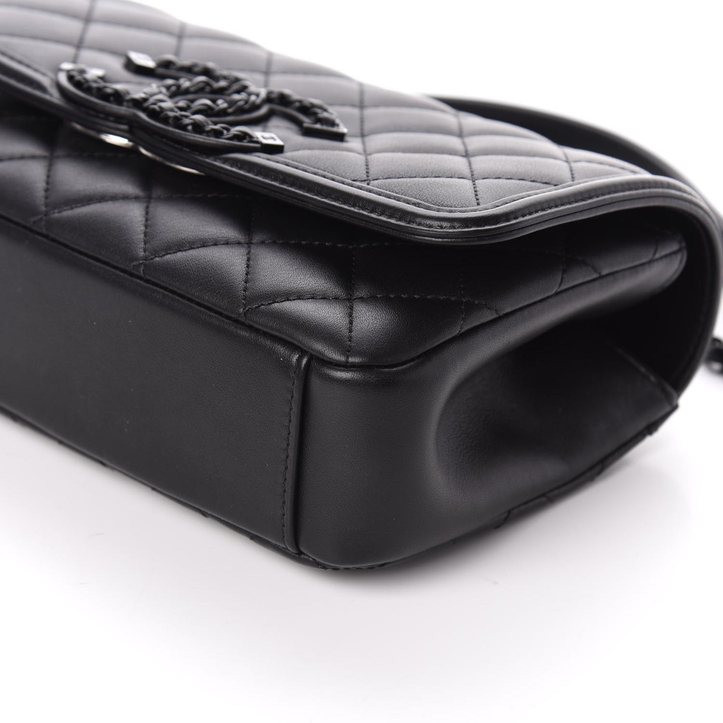 Lambskin Quilted Small CC Filigree Flap Black