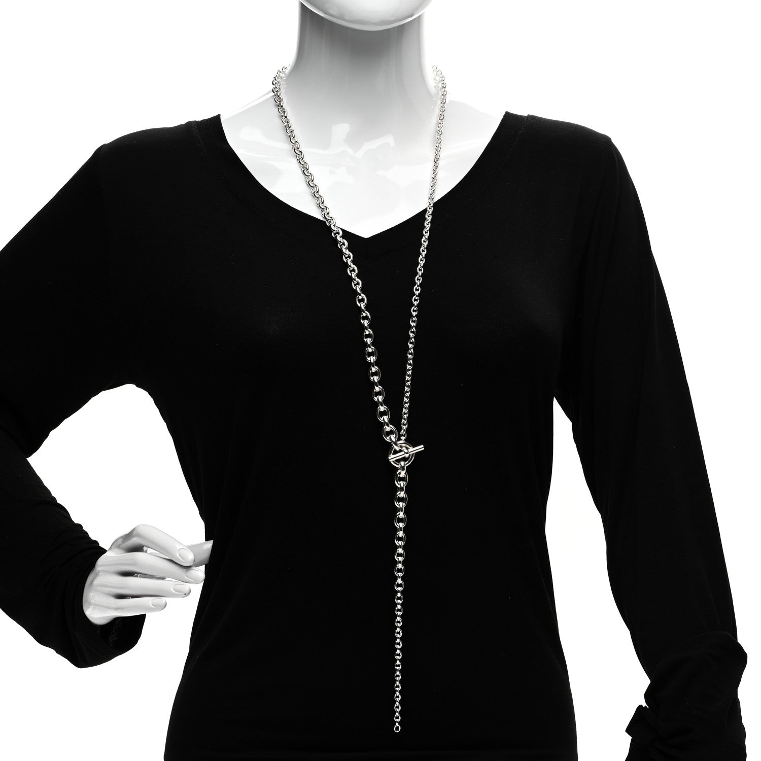 Hermes Sterling Silver Crescendo Necklace 2 of 4