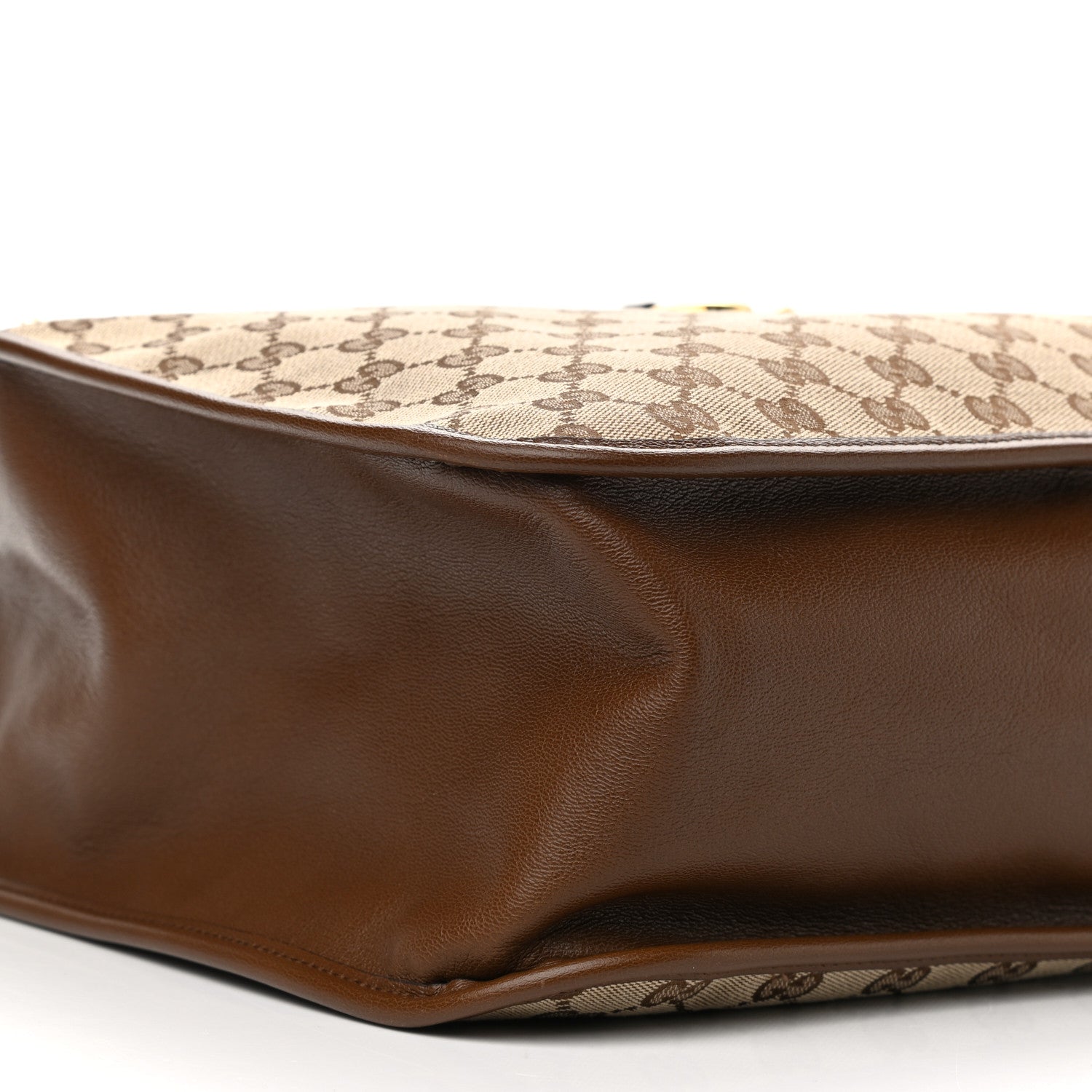 Gucci Monogram Calfskin Large Horsebit 1955 Tote Bag Beige Brown Sugar 9 of 10