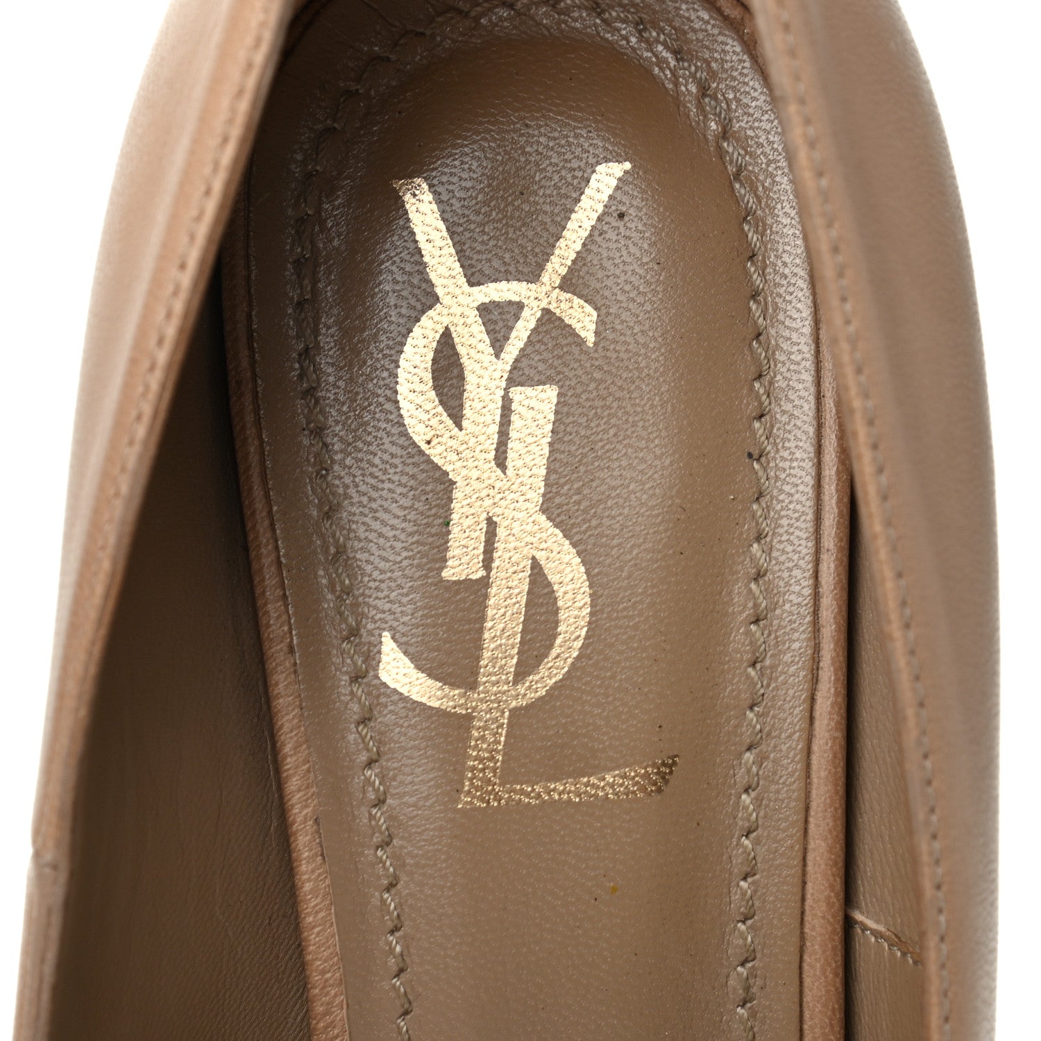 Saint Laurent Calfskin Tribtoo 105 Platform Pumps 38 Nude 7 of 9