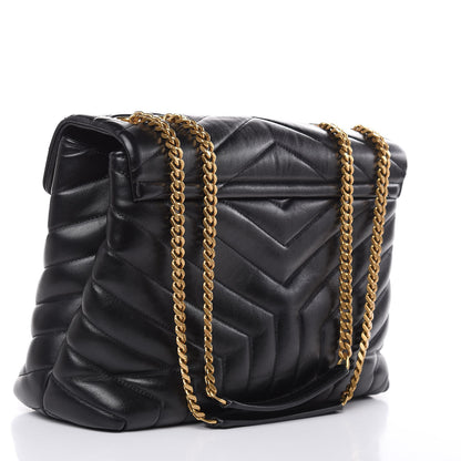 Saint Laurent Calfskin Y Quilted Monogram Medium Loulou Chain Satchel Black 3 of 11