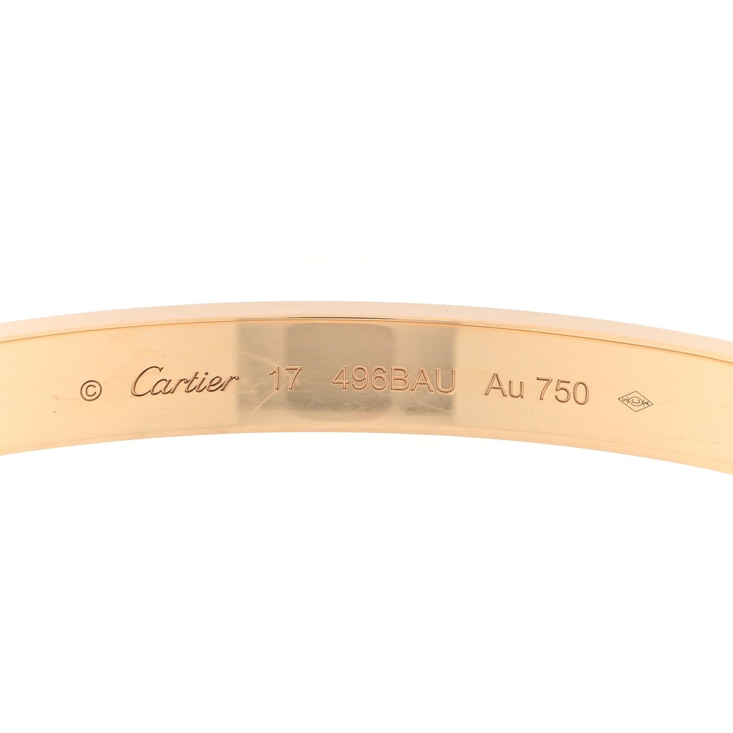18K Yellow Gold LOVE Single Screw Bracelet 17