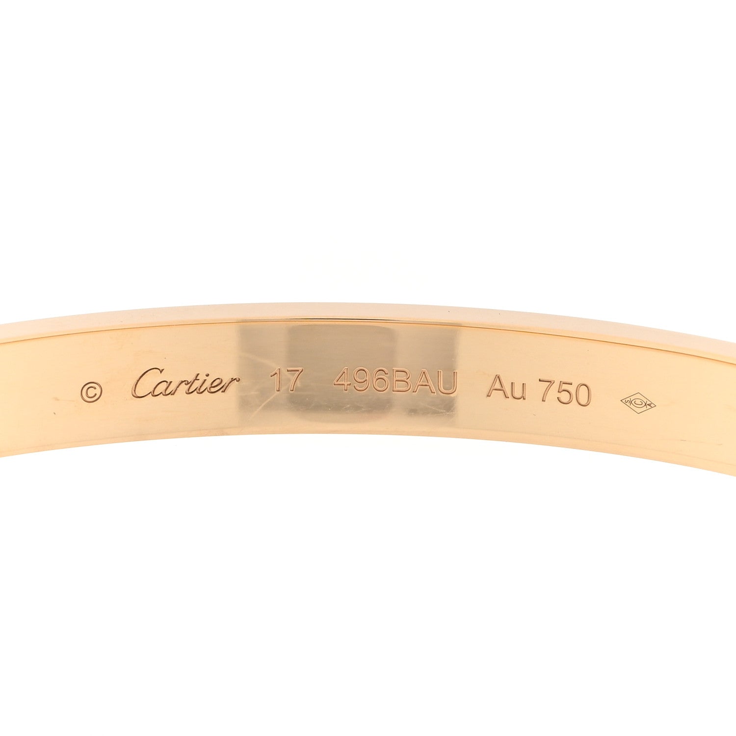 Cartier 18K Yellow Gold LOVE Single Screw Bracelet 17 3 of 7