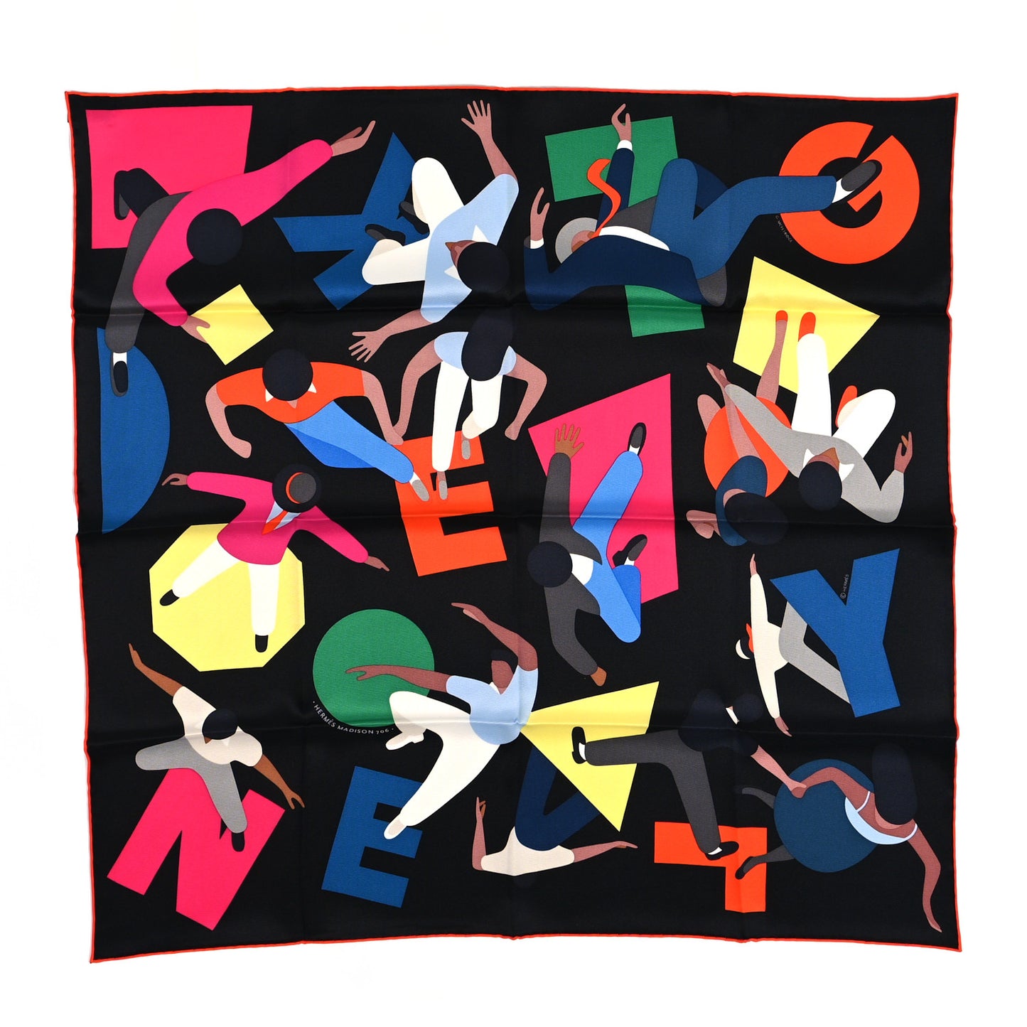 Silk Hommage a Gene Kelly Scarf 70 Black Multicolore