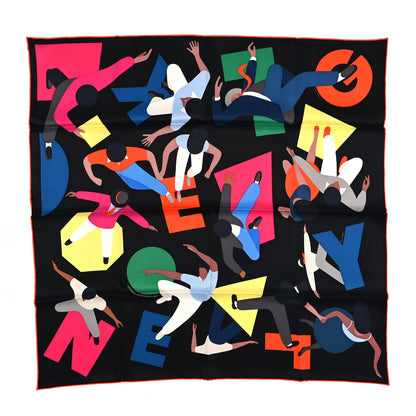 Hermes Silk Hommage a Gene Kelly Scarf 70 Black Multicolore 1 of 4